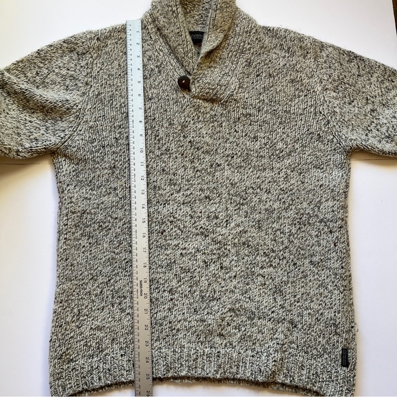Fisherman Ireland Sweater Knit Merino Alpaca Wool Blend Shawl Collar Button Sz M - Picture 6 of 16